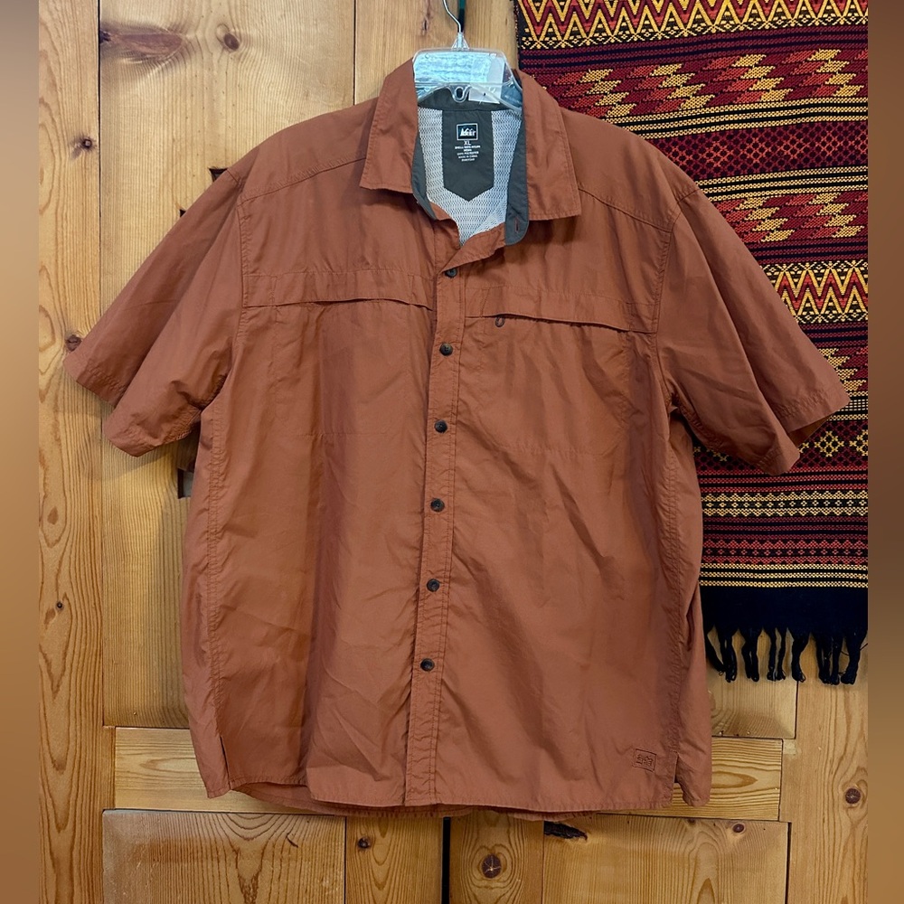 REI Short-Sleeve Button Shirt — Rust